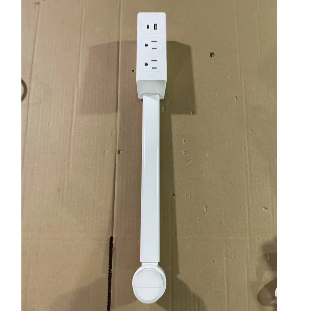 ⚡ Multi-Plug Wall Outlet Extender with USB Ports & Phone Holder – Rotating 180°