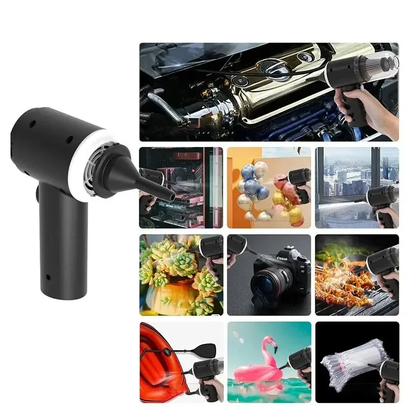 9000Pa Portable Car Vacuum Cleaner – Wireless, USB Rechargeable, Wet & Dry, 120W Powerful Suction
