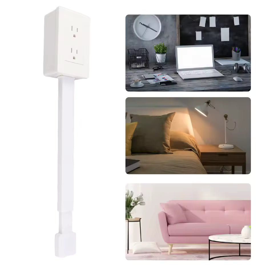 ⚡ Multi-Plug Wall Outlet Extender with USB Ports & Phone Holder – Rotating 180°
