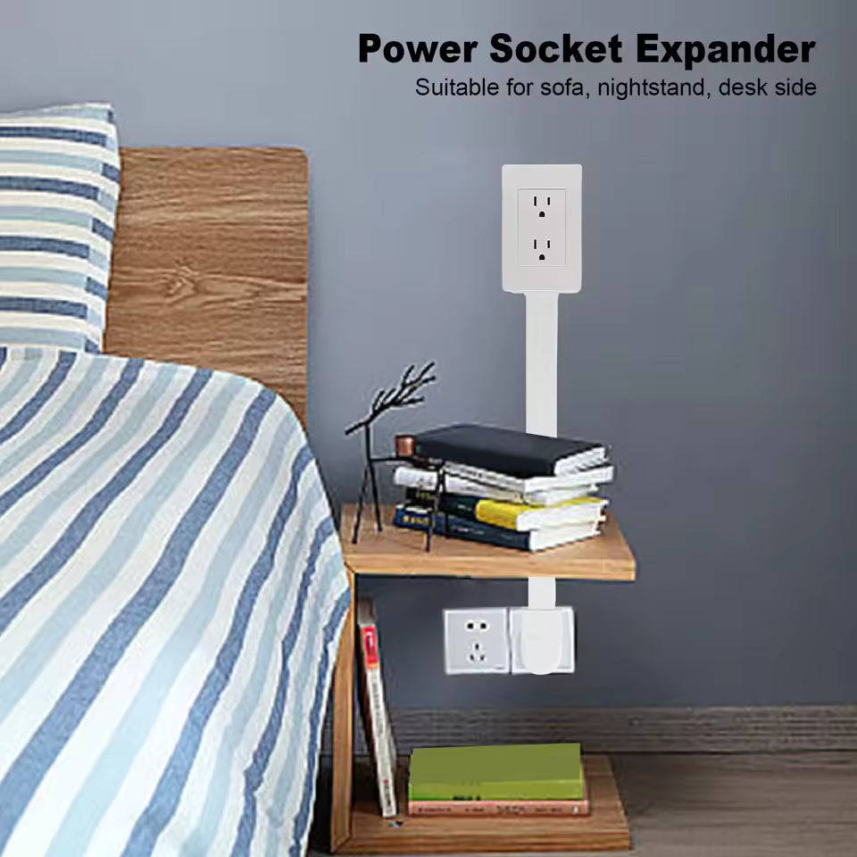 ⚡ Multi-Plug Wall Outlet Extender with USB Ports & Phone Holder – Rotating 180°