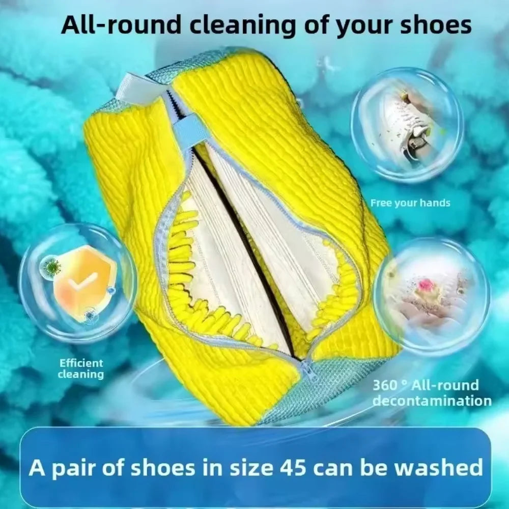 Durable Shoe Laundry Bag with Brush Set – Tear-Resistant, Zippered Washing Machine Bag for Sneakers & Shoes (1/2/4/6PCS Options)