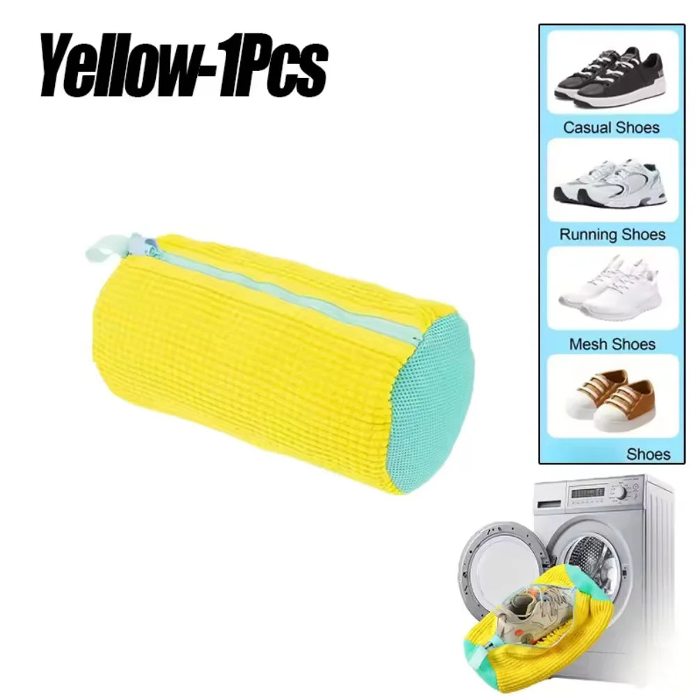 Durable Shoe Laundry Bag with Brush Set – Tear-Resistant, Zippered Washing Machine Bag for Sneakers & Shoes (1/2/4/6PCS Options)