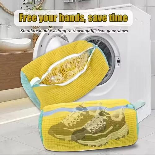 Durable Shoe Laundry Bag with Brush Set – Tear-Resistant, Zippered Washing Machine Bag for Sneakers & Shoes (1/2/4/6PCS Options)
