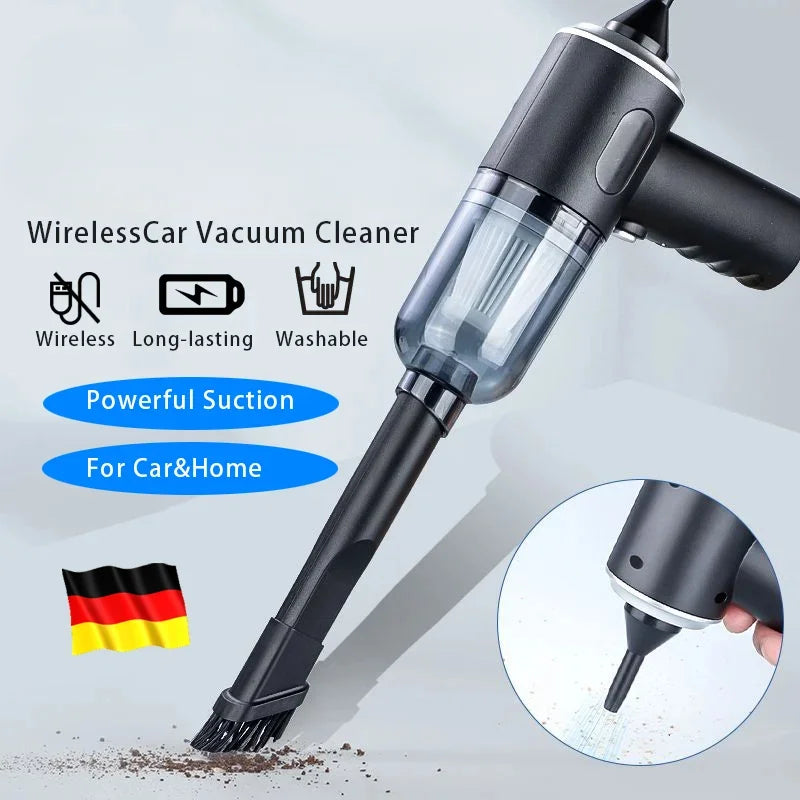 9000Pa Portable Car Vacuum Cleaner – Wireless, USB Rechargeable, Wet & Dry, 120W Powerful Suction