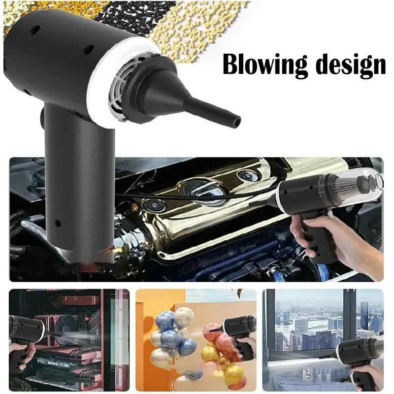 9000Pa Portable Car Vacuum Cleaner – Wireless, USB Rechargeable, Wet & Dry, 120W Powerful Suction