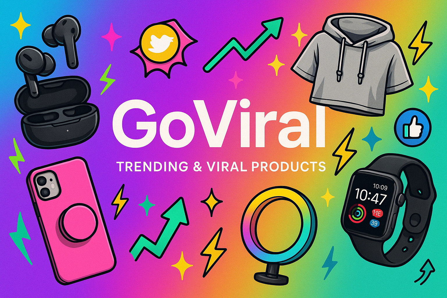 I want a banner image for my gooViral Store about Shopping trending and viral products 